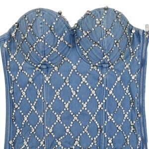 Rhinestone Corset- denim